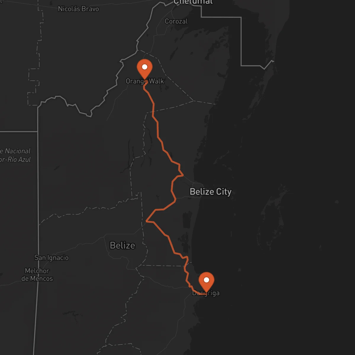 Ruta Orange Walk Town - Dangriga