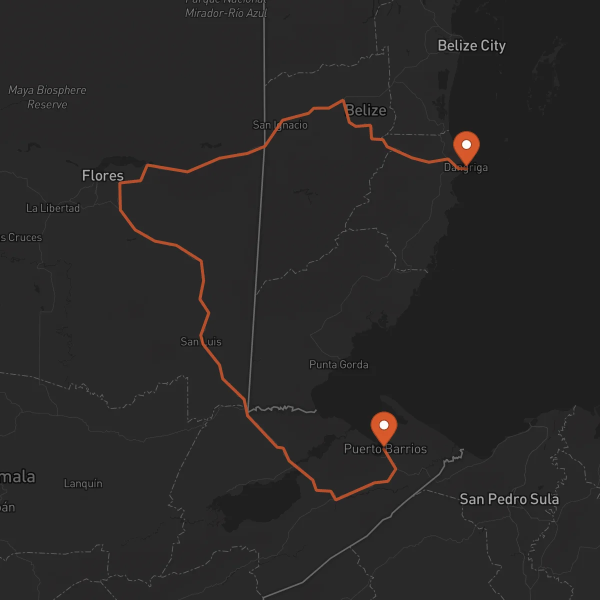 Ruta Puerto Barrios - Dangriga
