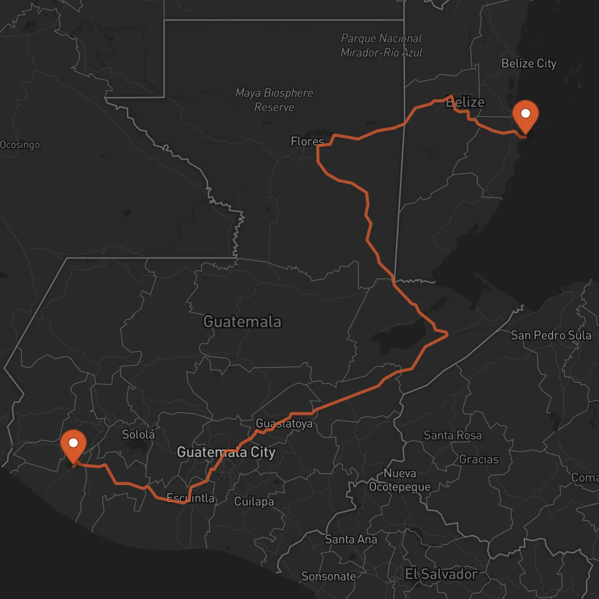 Ruta Dangriga - Retalhuleu