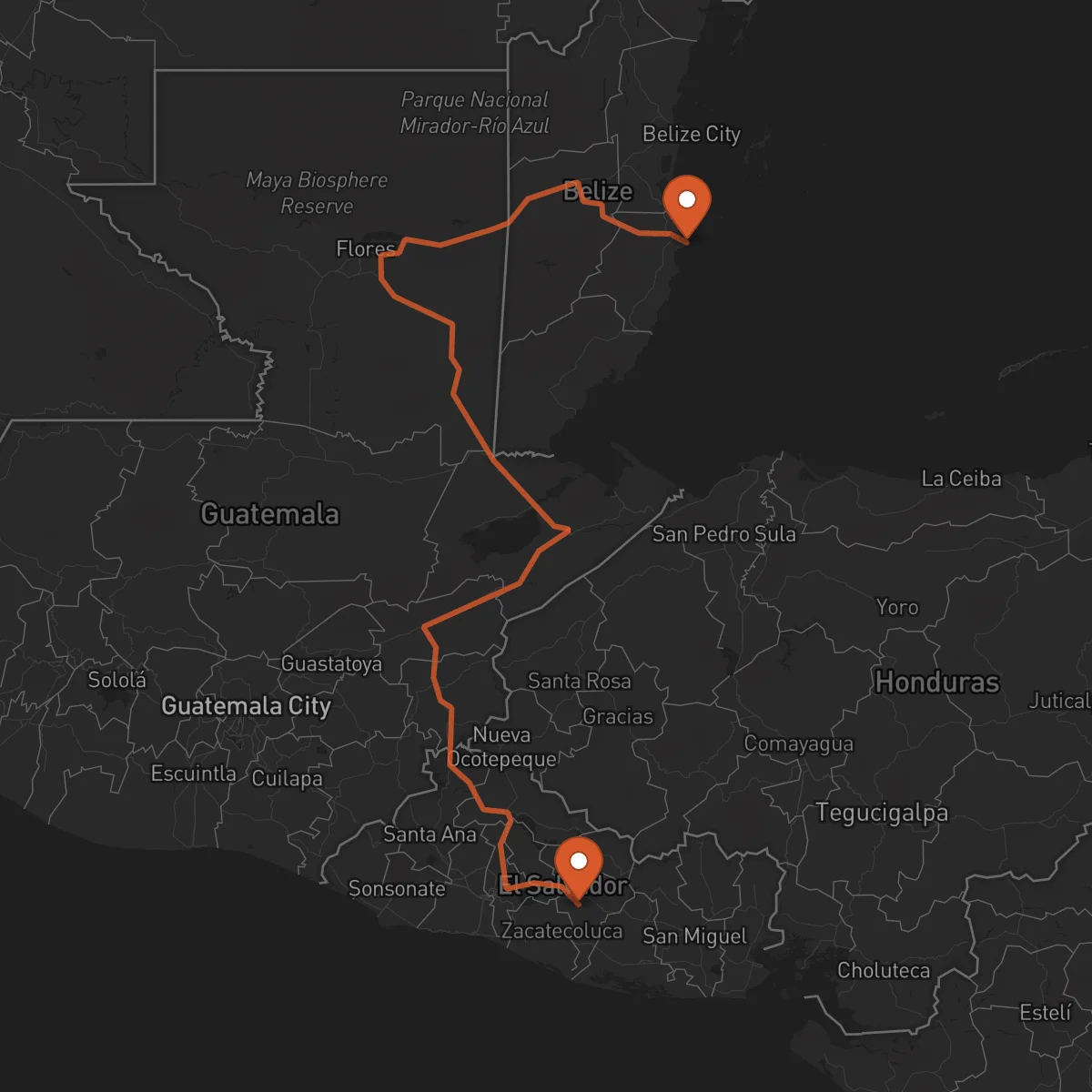 Ruta Dangriga - San Vicente