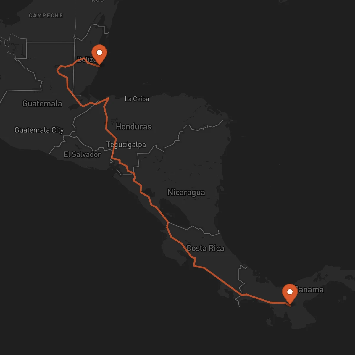Ruta Dangriga - Santiago de Veraguas