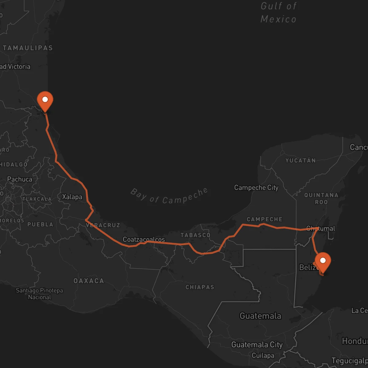 Ruta Tampico - Dangriga