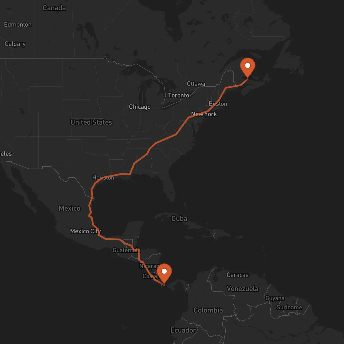 Ruta Moncton - David