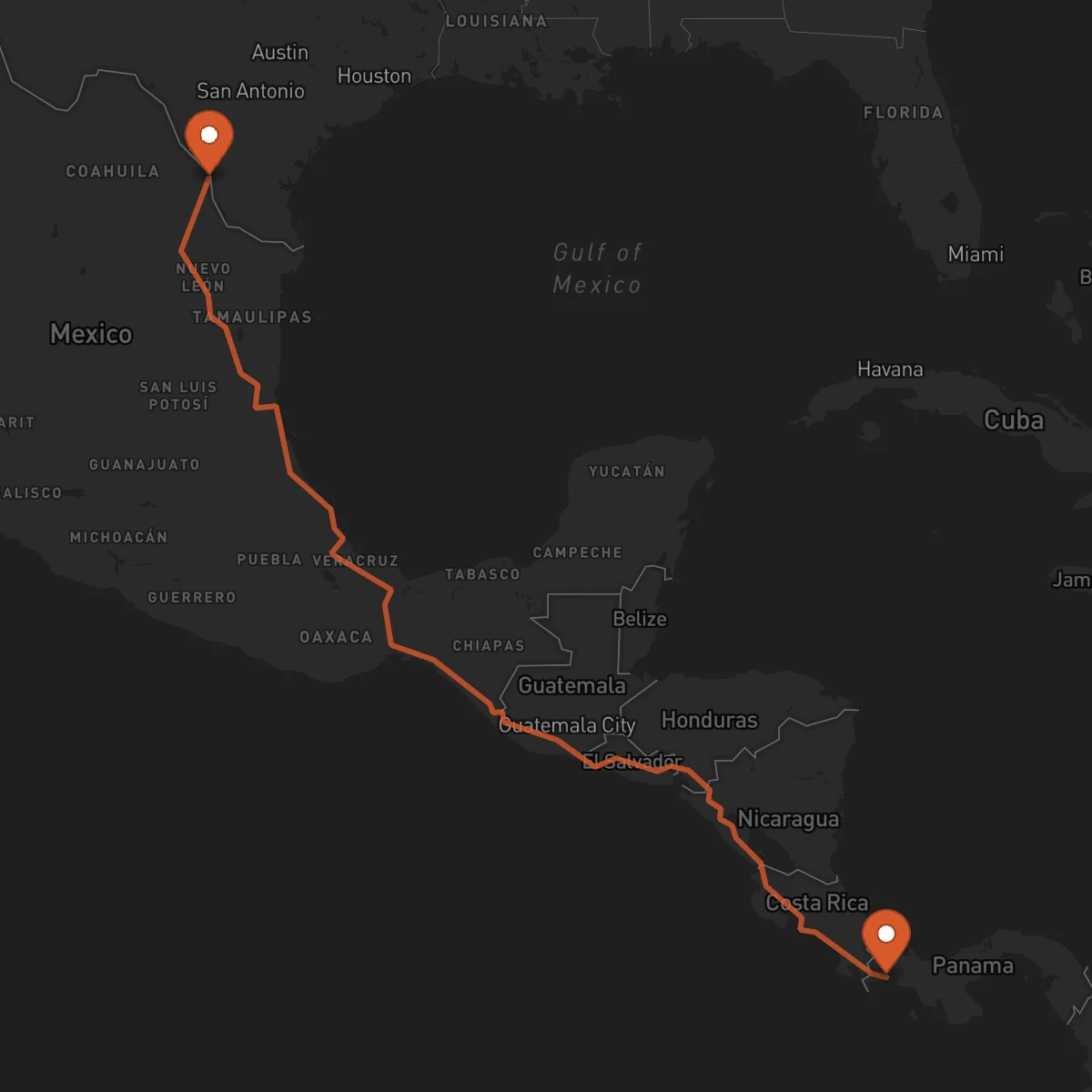 Ruta Nuevo Laredo - David