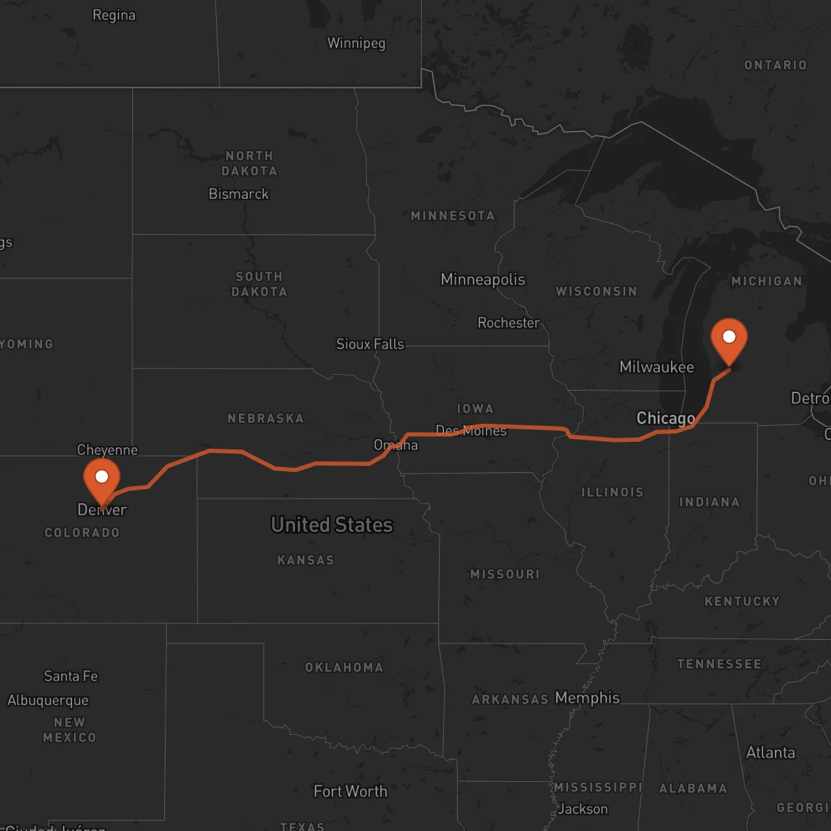Ruta Grand Rapids - Denver