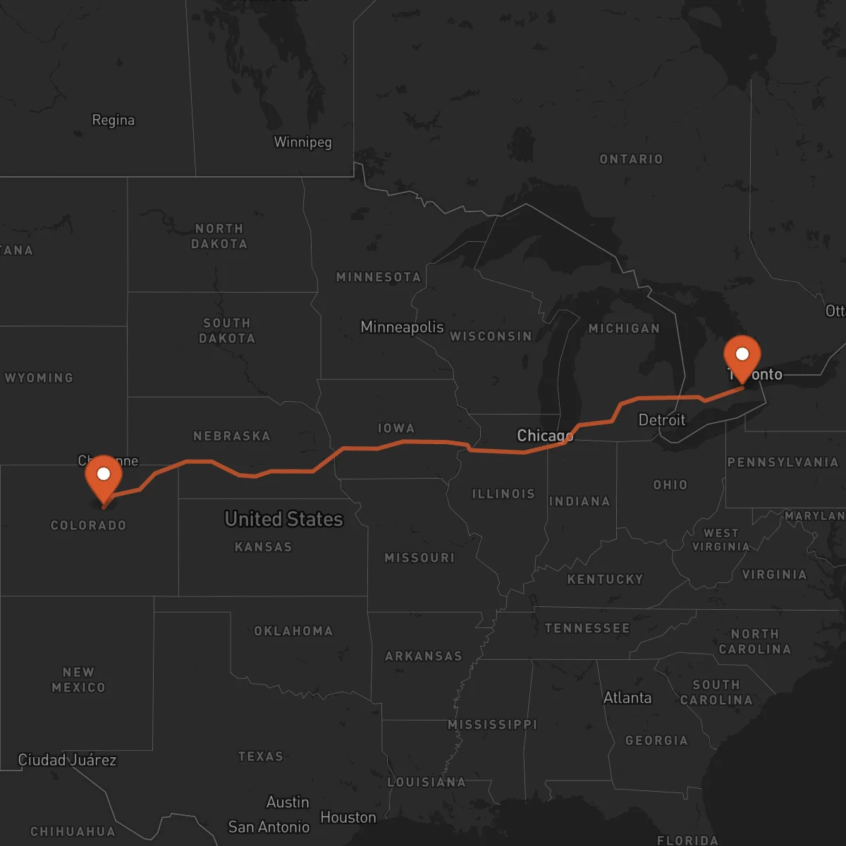 Ruta Denver - Hamilton