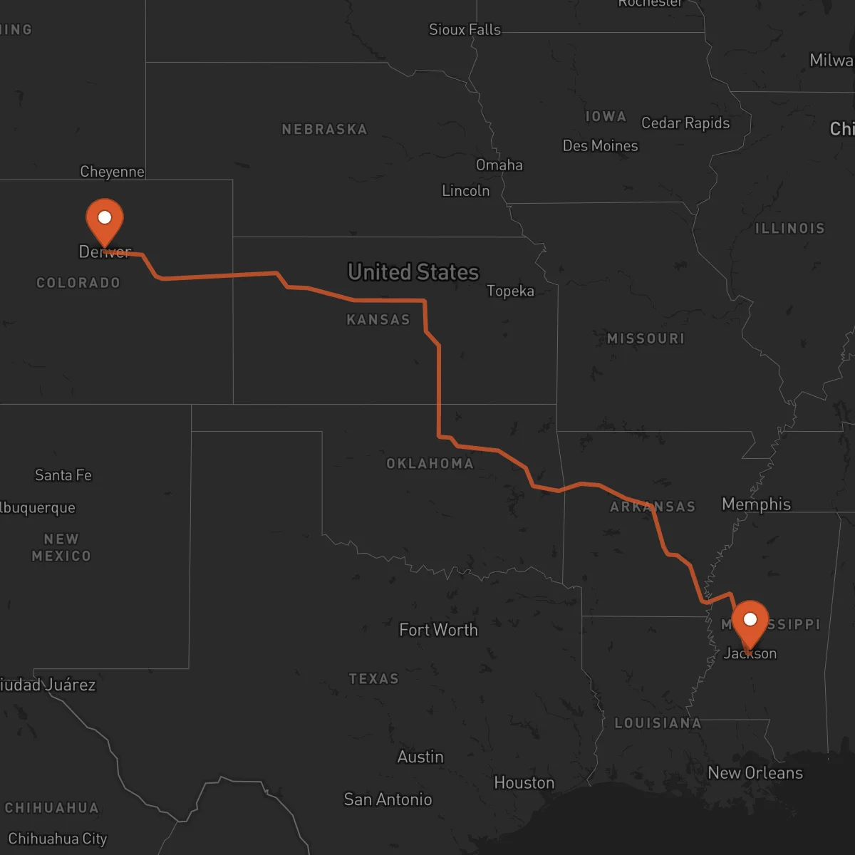 Ruta Denver - Jackson