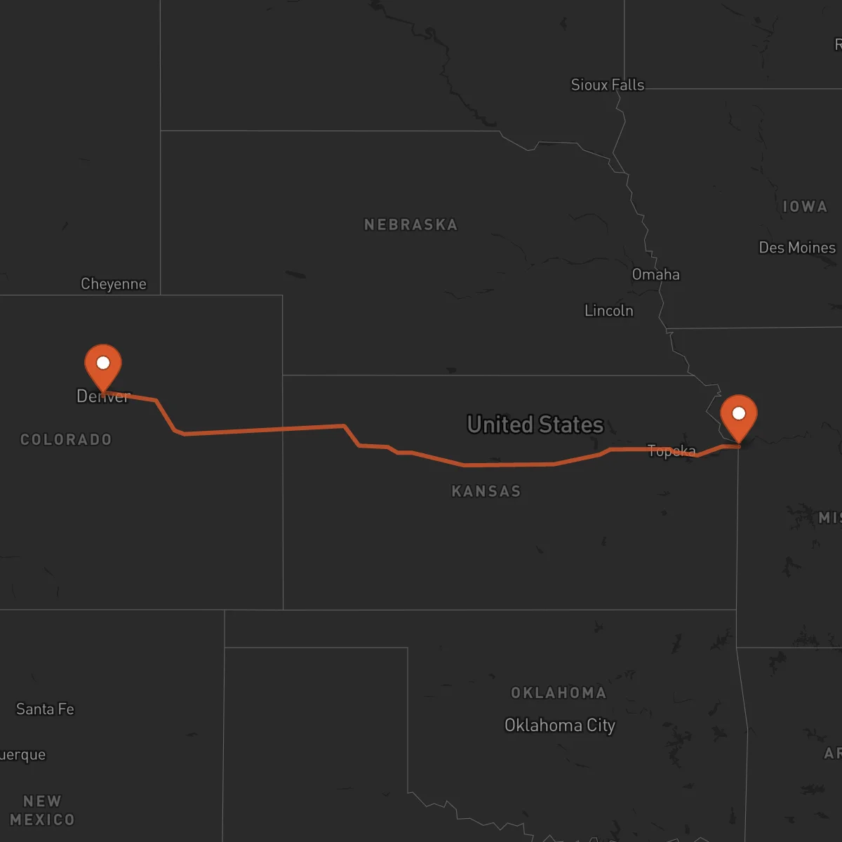 Ruta Denver - Kansas City