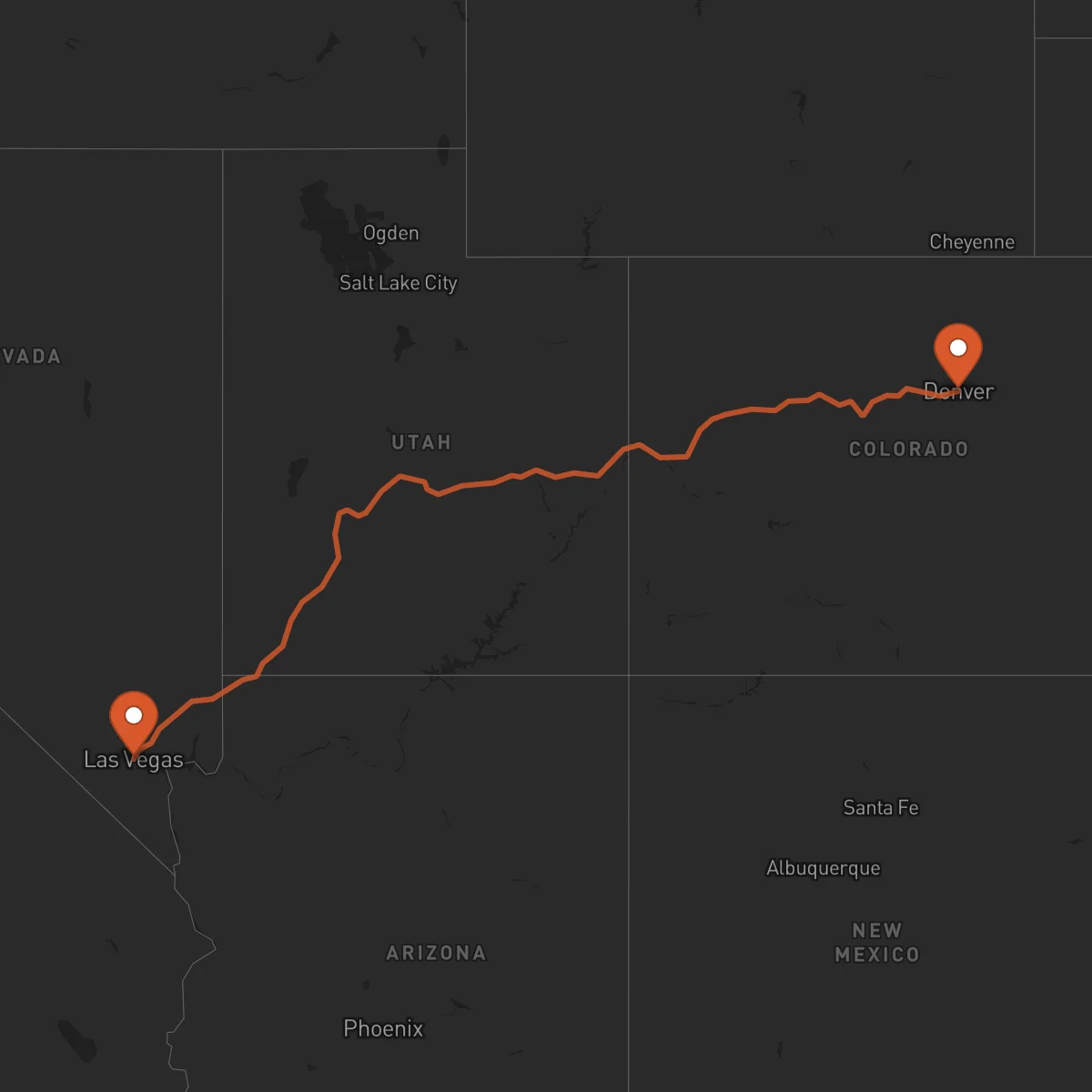 Ruta Las Vegas - Denver