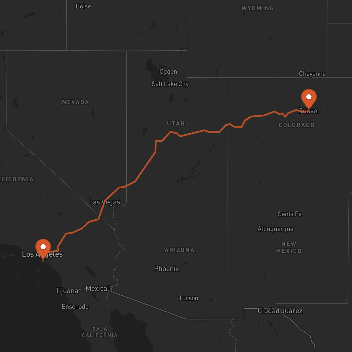 Ruta Long Beach - Denver