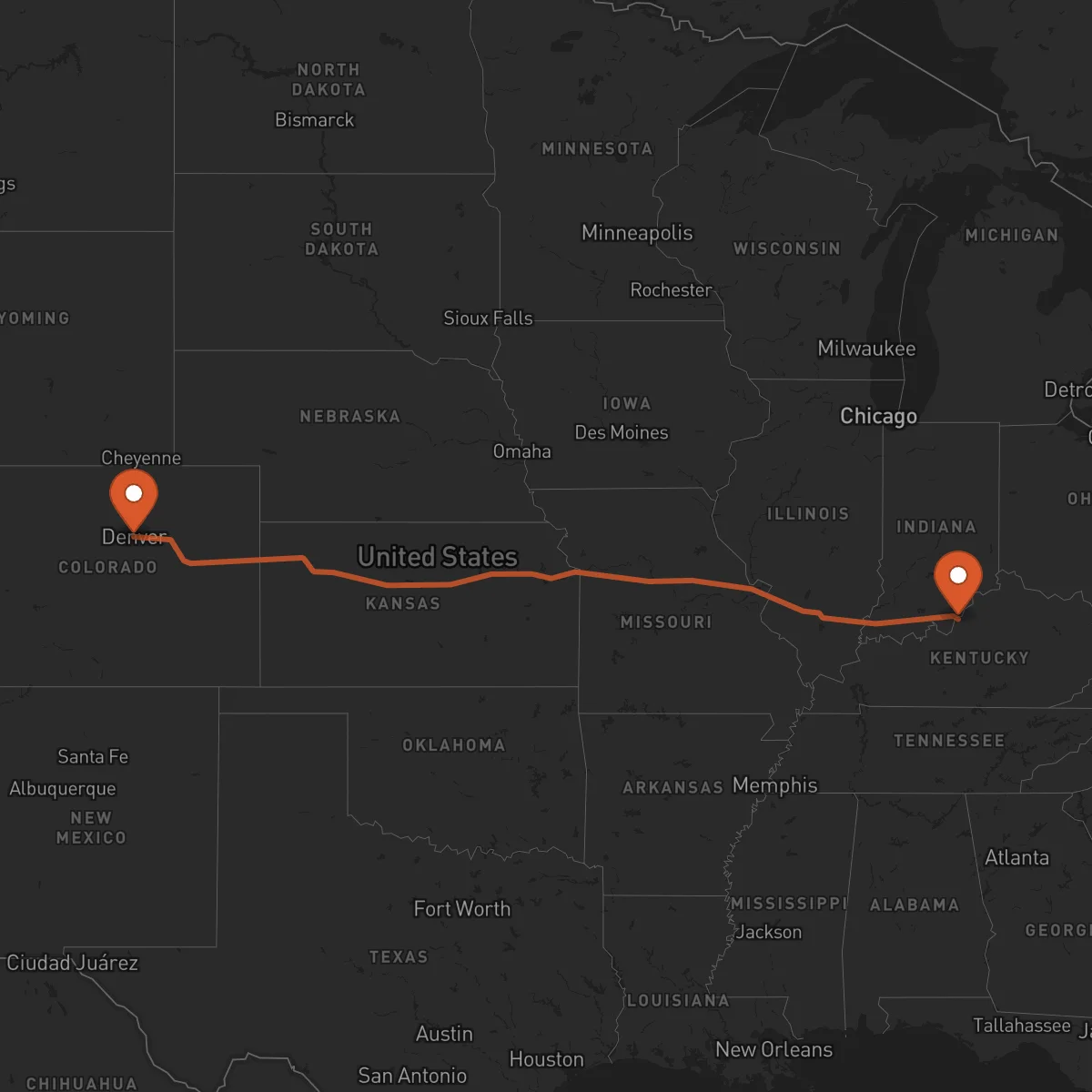 Ruta Denver - Louisville