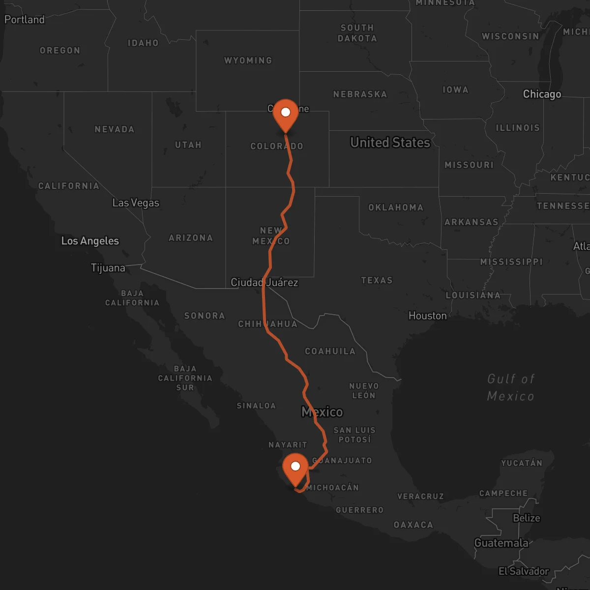 Ruta Manzanillo - Denver