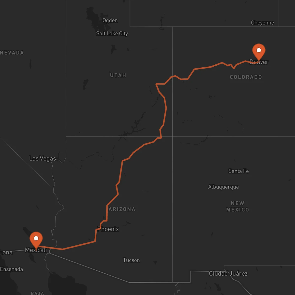 Ruta Mexicali - Denver