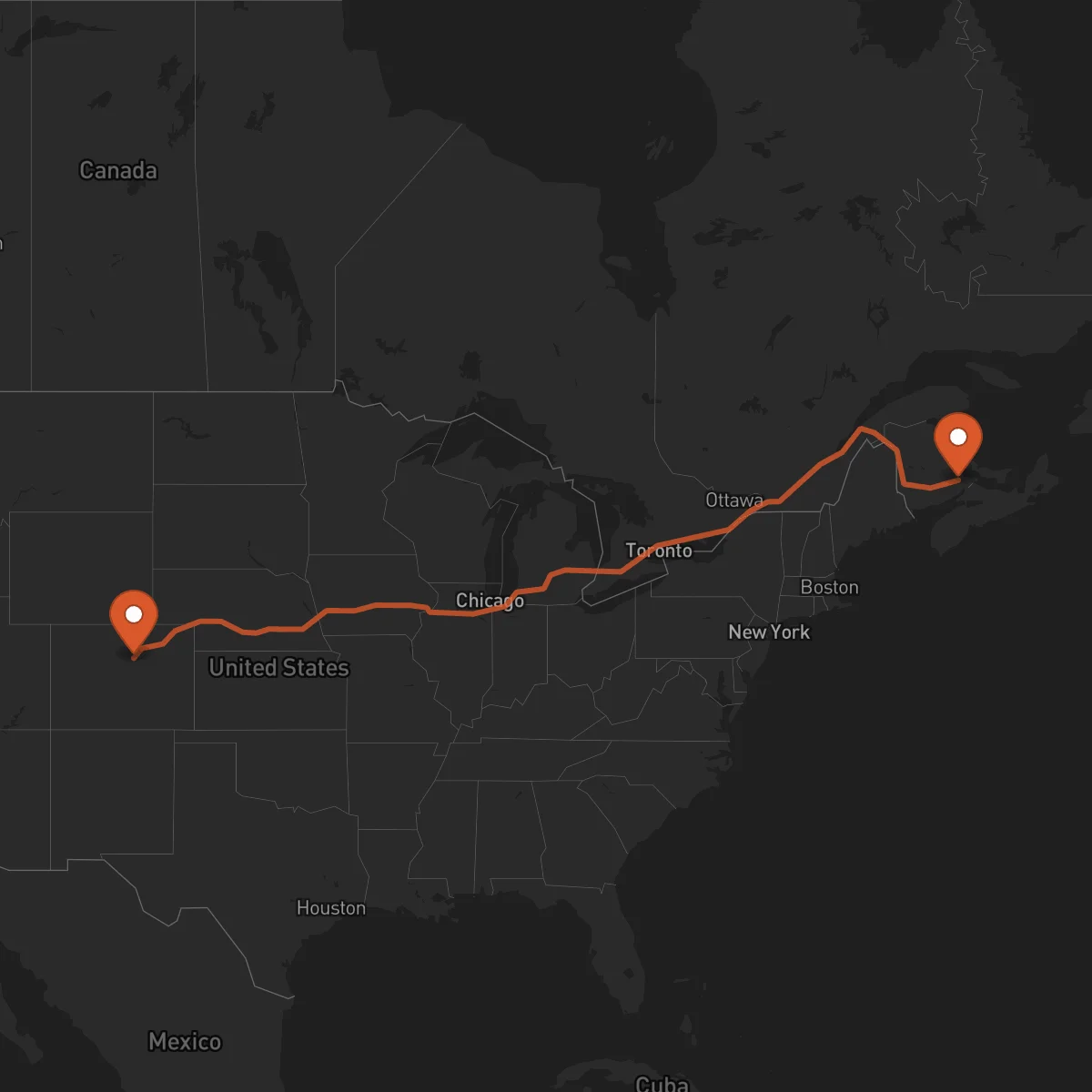 Ruta Moncton - Denver