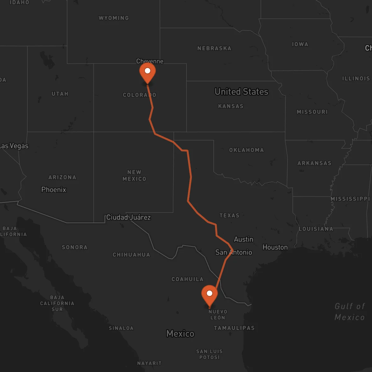 Ruta Monterrey - Denver
