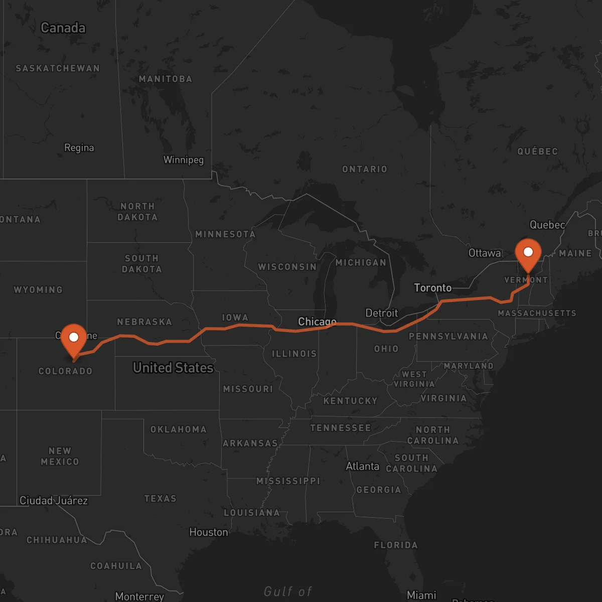 Ruta Denver - Montpelier