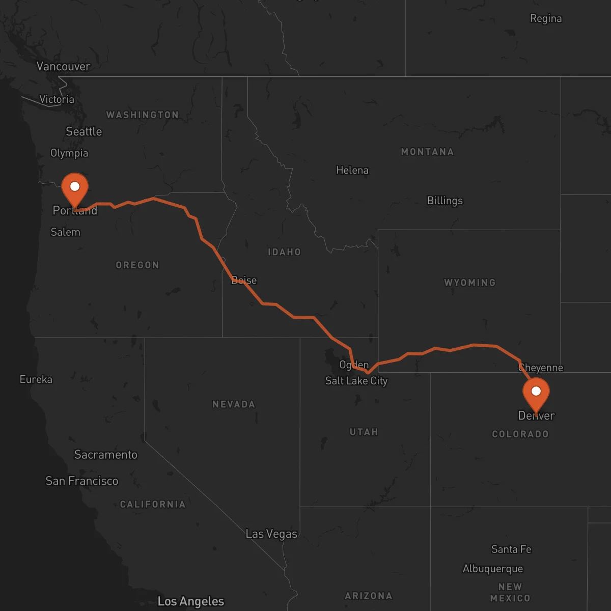 Ruta Denver - Portland