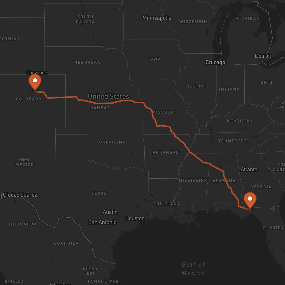 Ruta Denver - Tallahassee