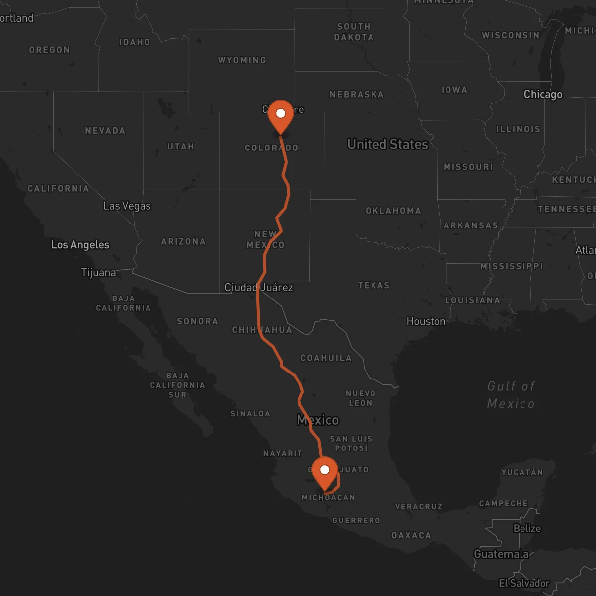Ruta Uruapan - Denver