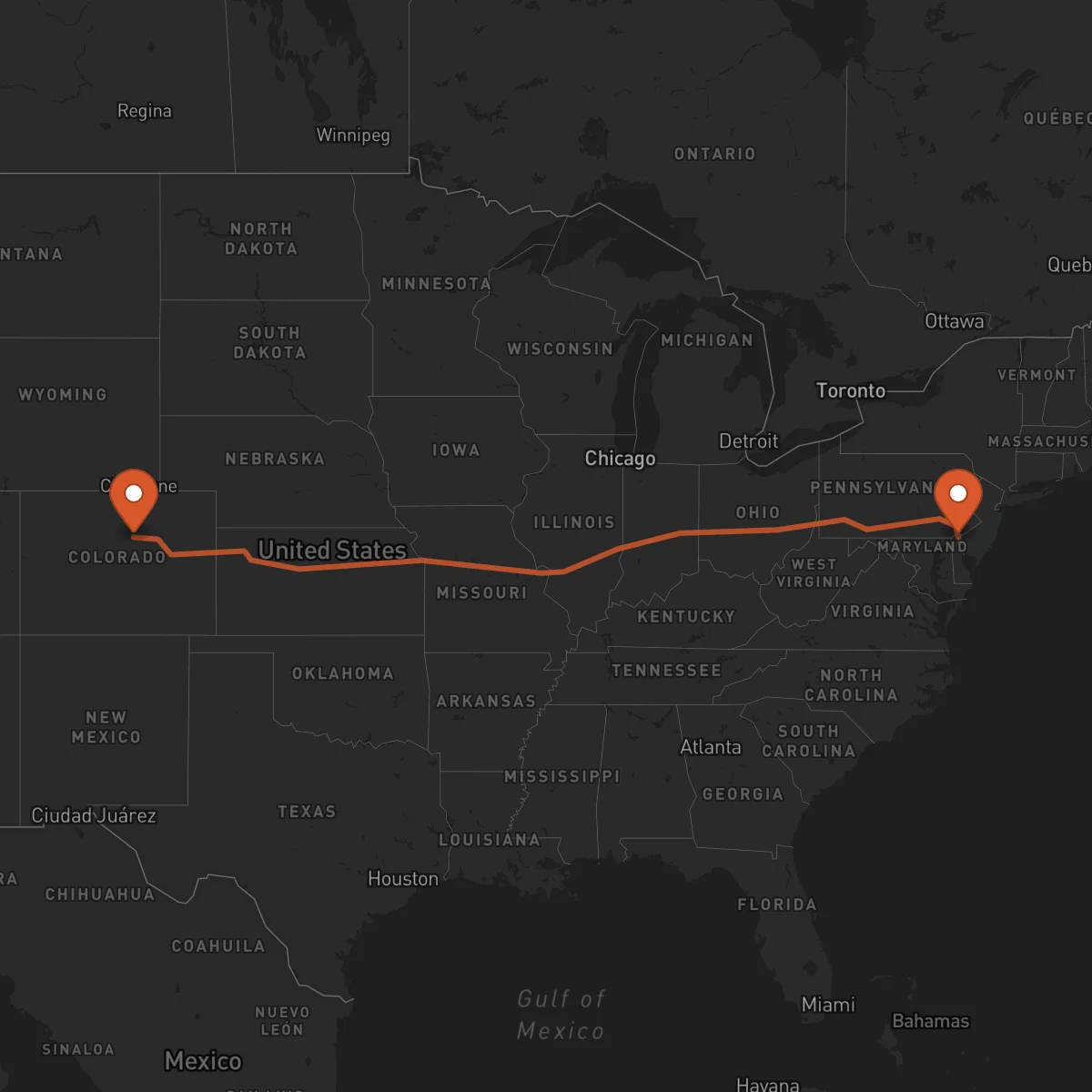 Ruta Denver - Wilmington