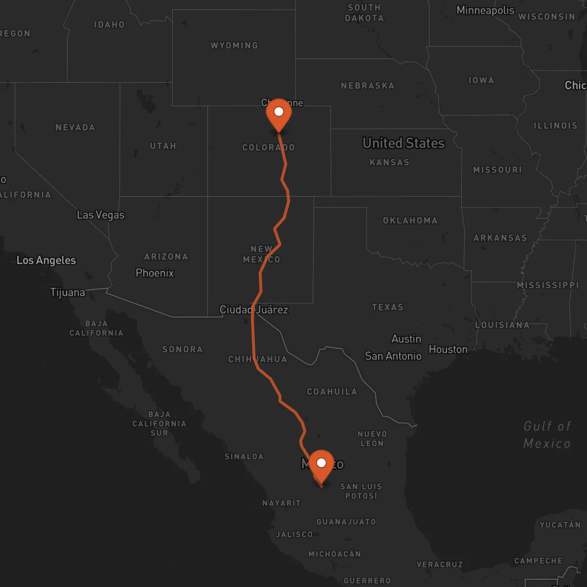 Ruta Zacatecas - Denver