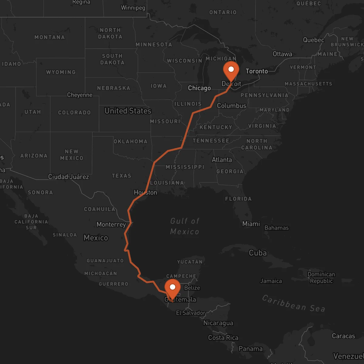 Ruta Huehuetenango - Detroit
