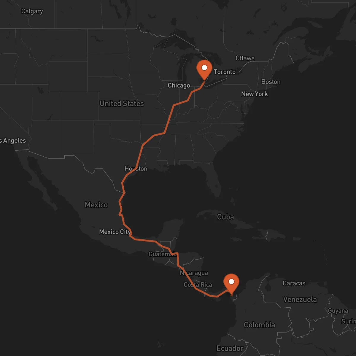 Ruta Detroit - La Palma