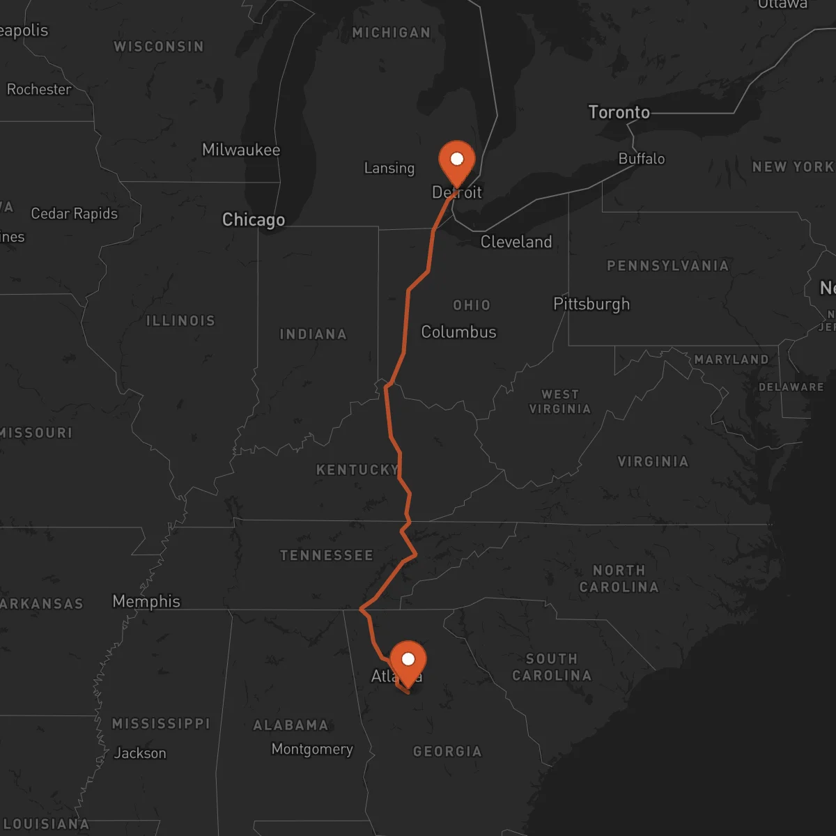 Ruta Detroit - McDonough