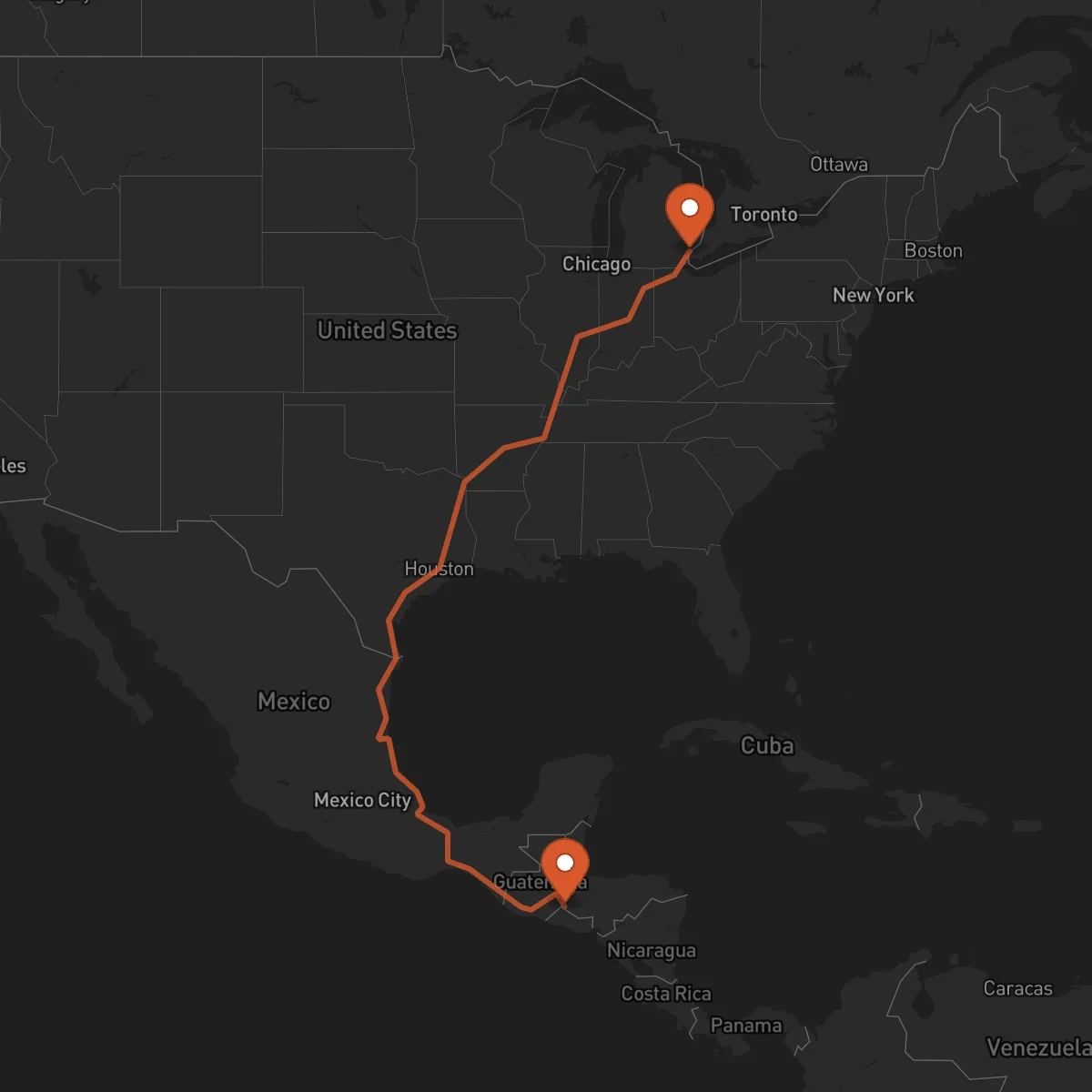 Ruta Ocotepeque - Detroit