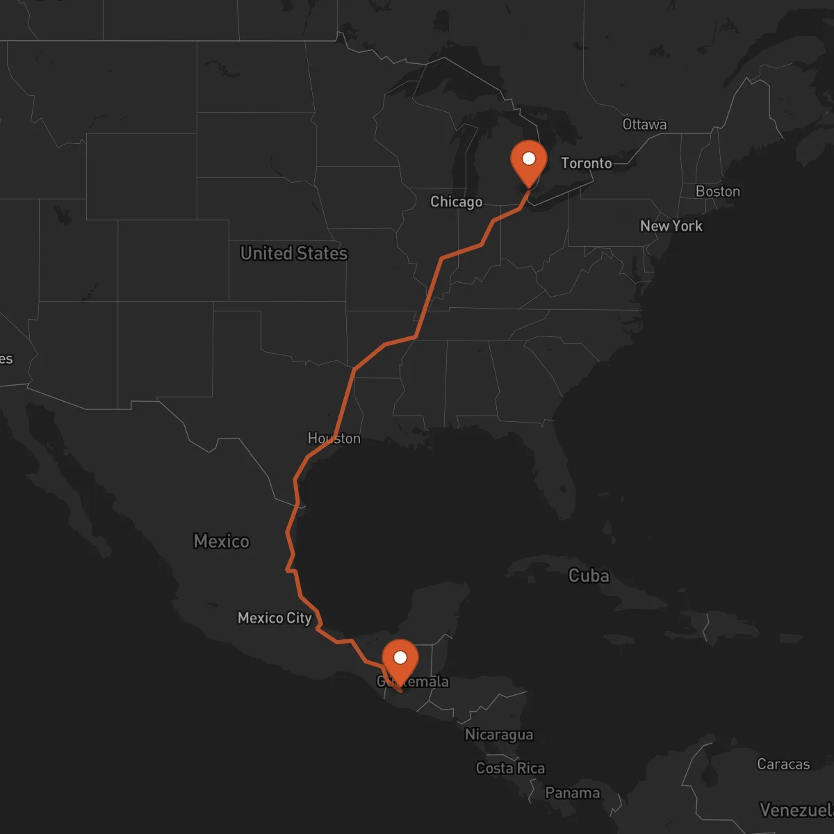 Ruta Detroit - Santa Cruz del Quiché