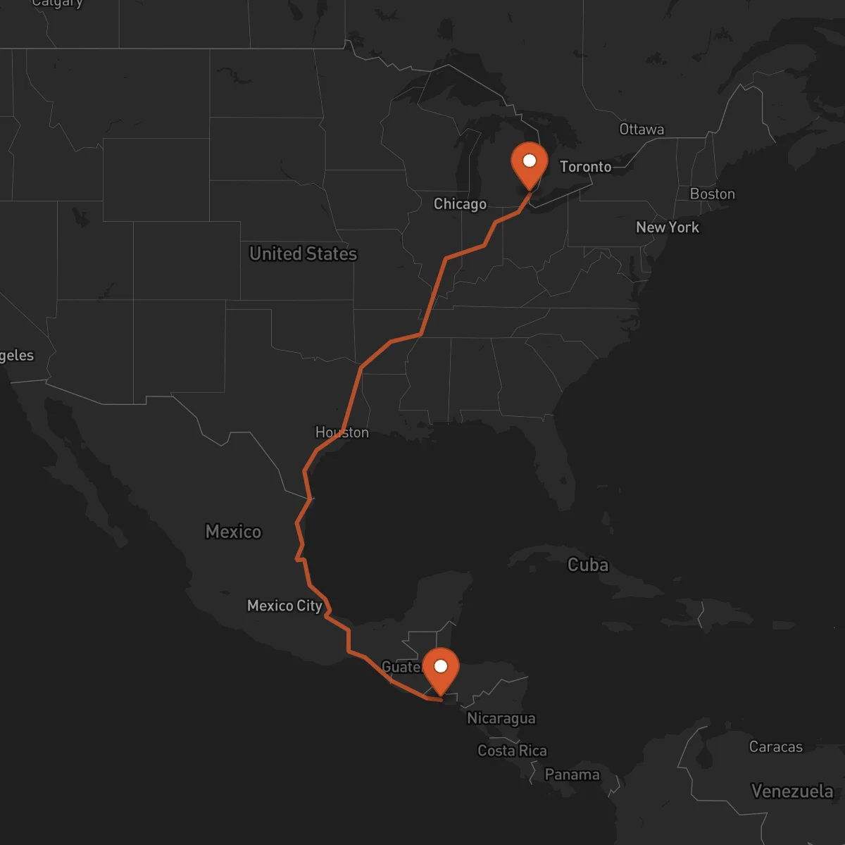Ruta Zacatecoluca - Detroit