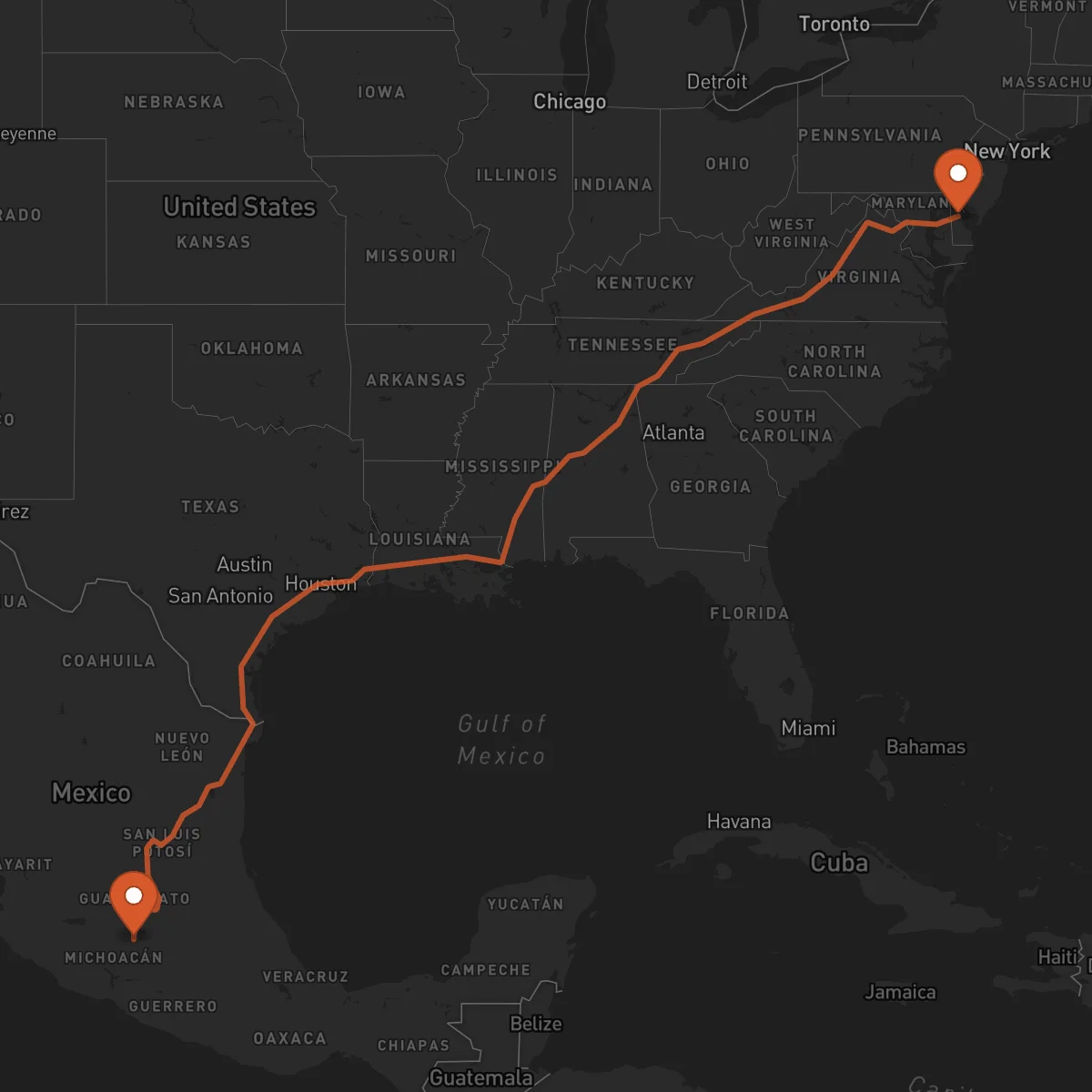Ruta Morelia - Dover