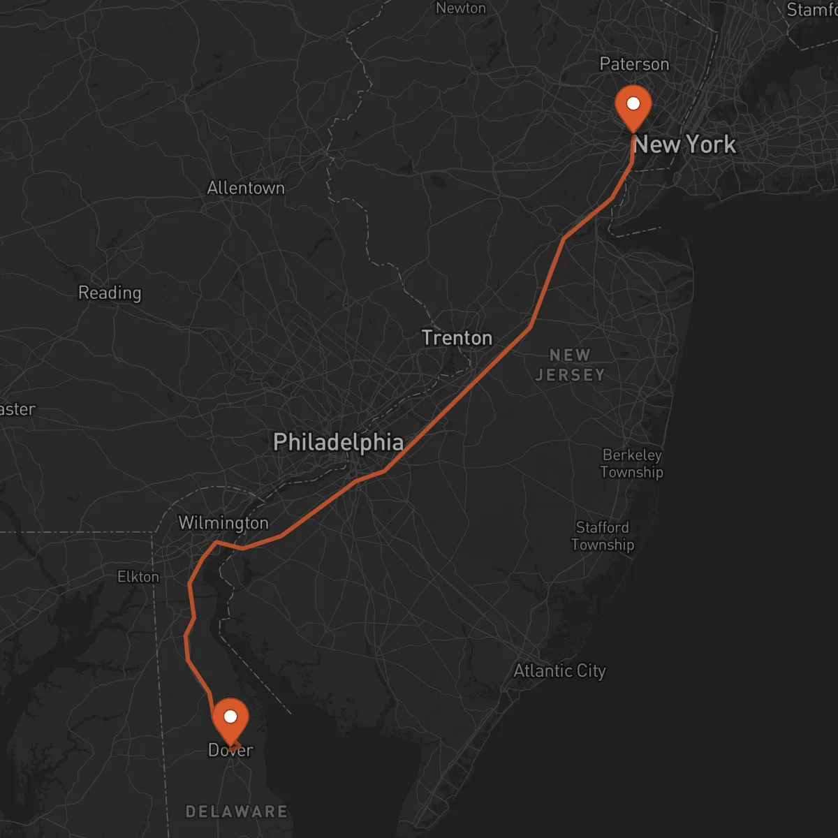 Ruta Dover - Newark