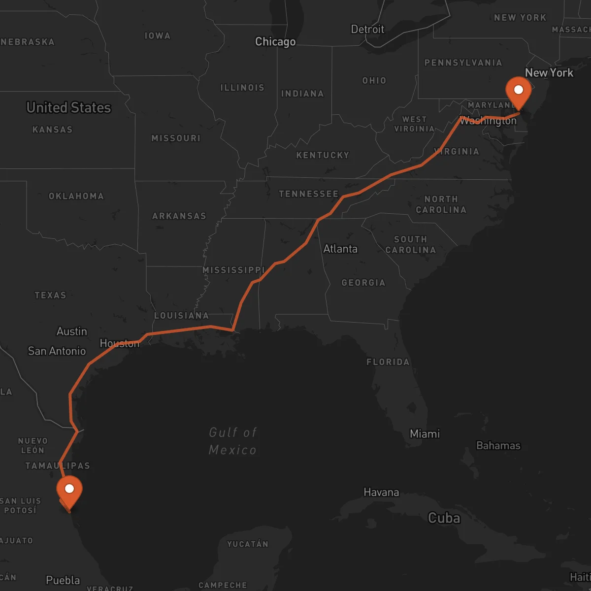 Ruta Tampico - Dover