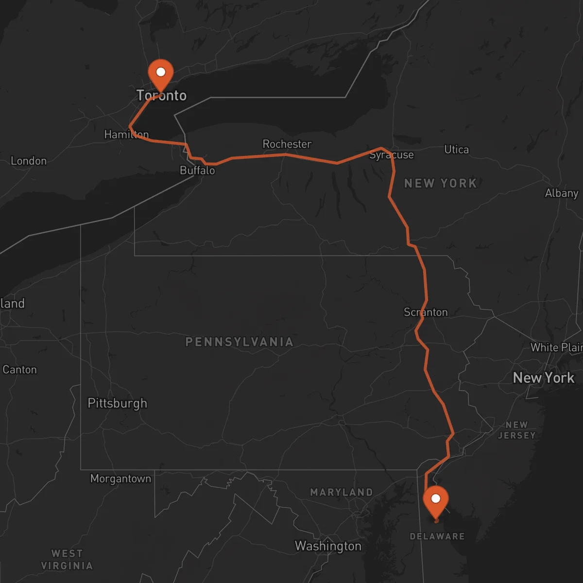 Ruta Toronto - Dover