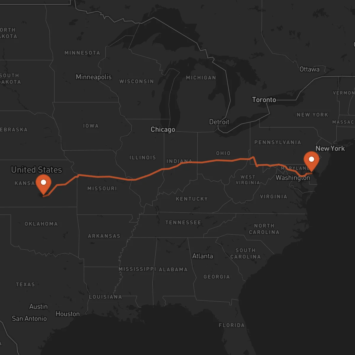 Ruta Wichita - Dover