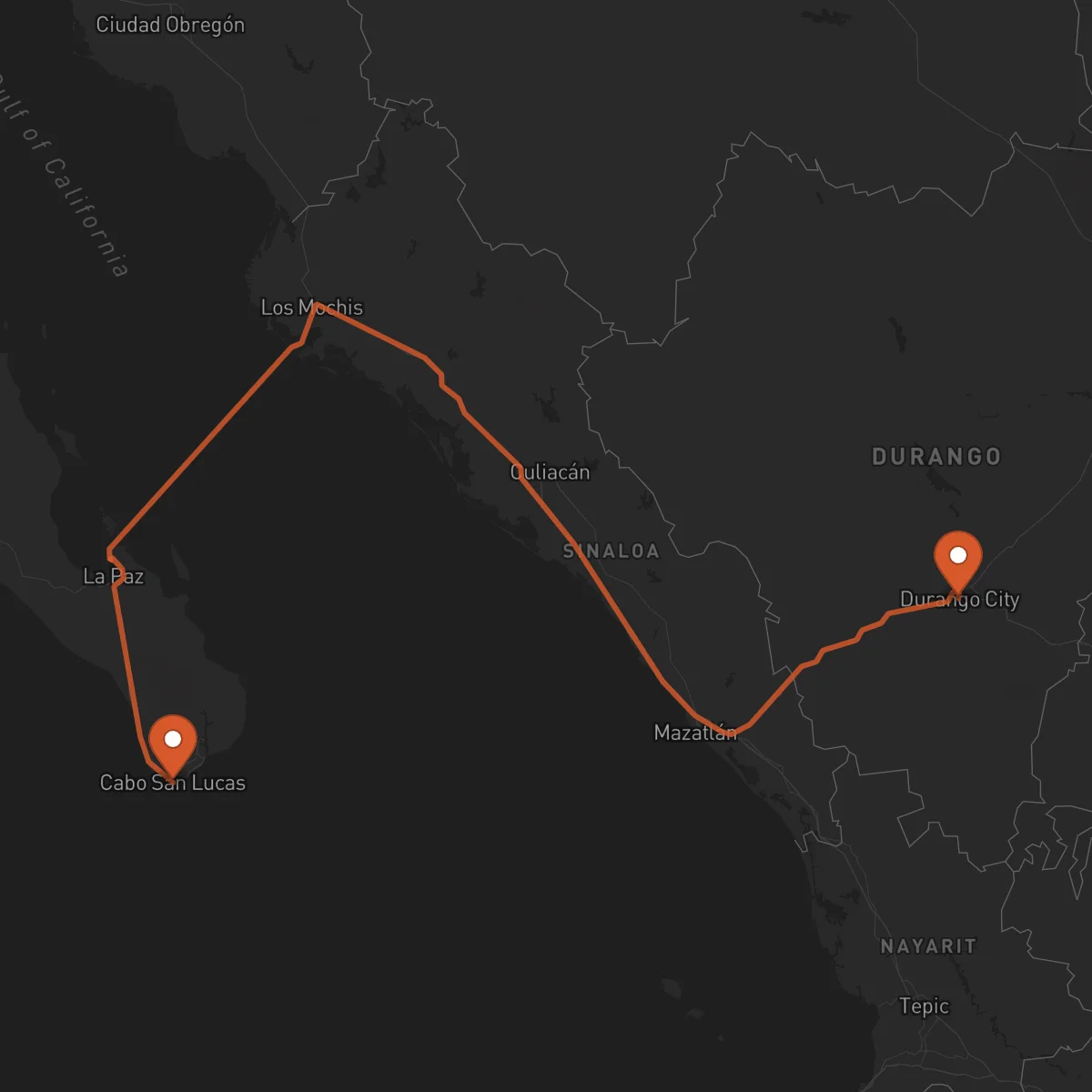 Ruta Los Cabos - Durango