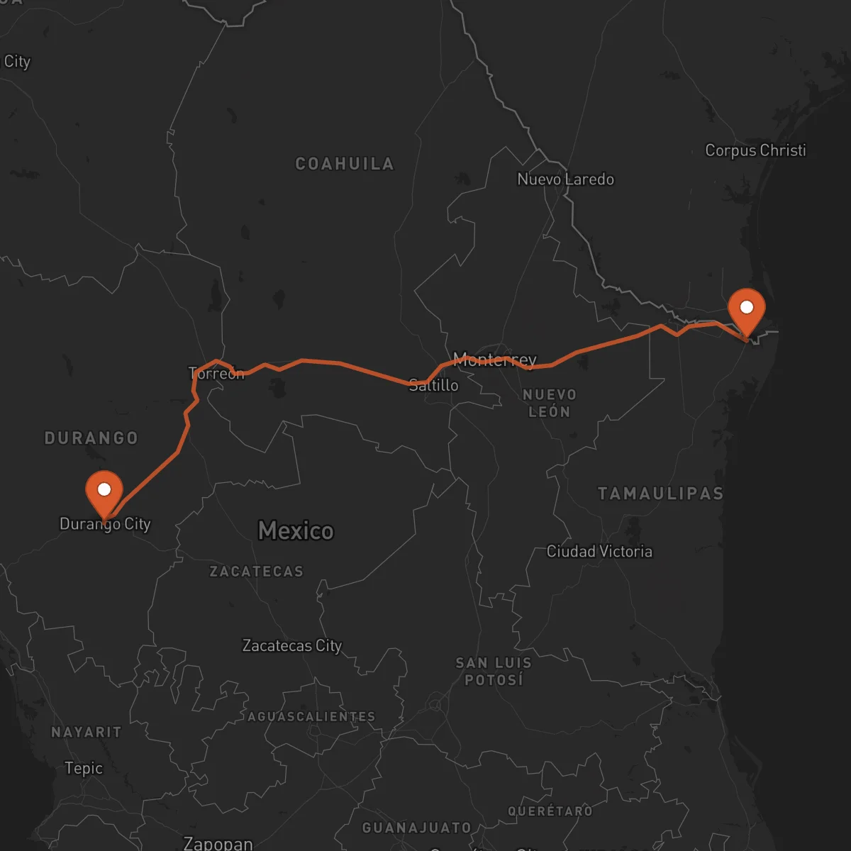 Ruta Matamoros - Durango