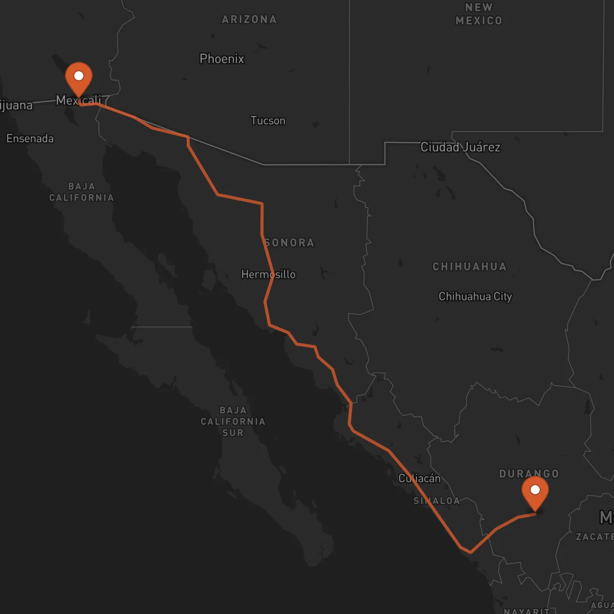 Ruta Mexicali - Durango