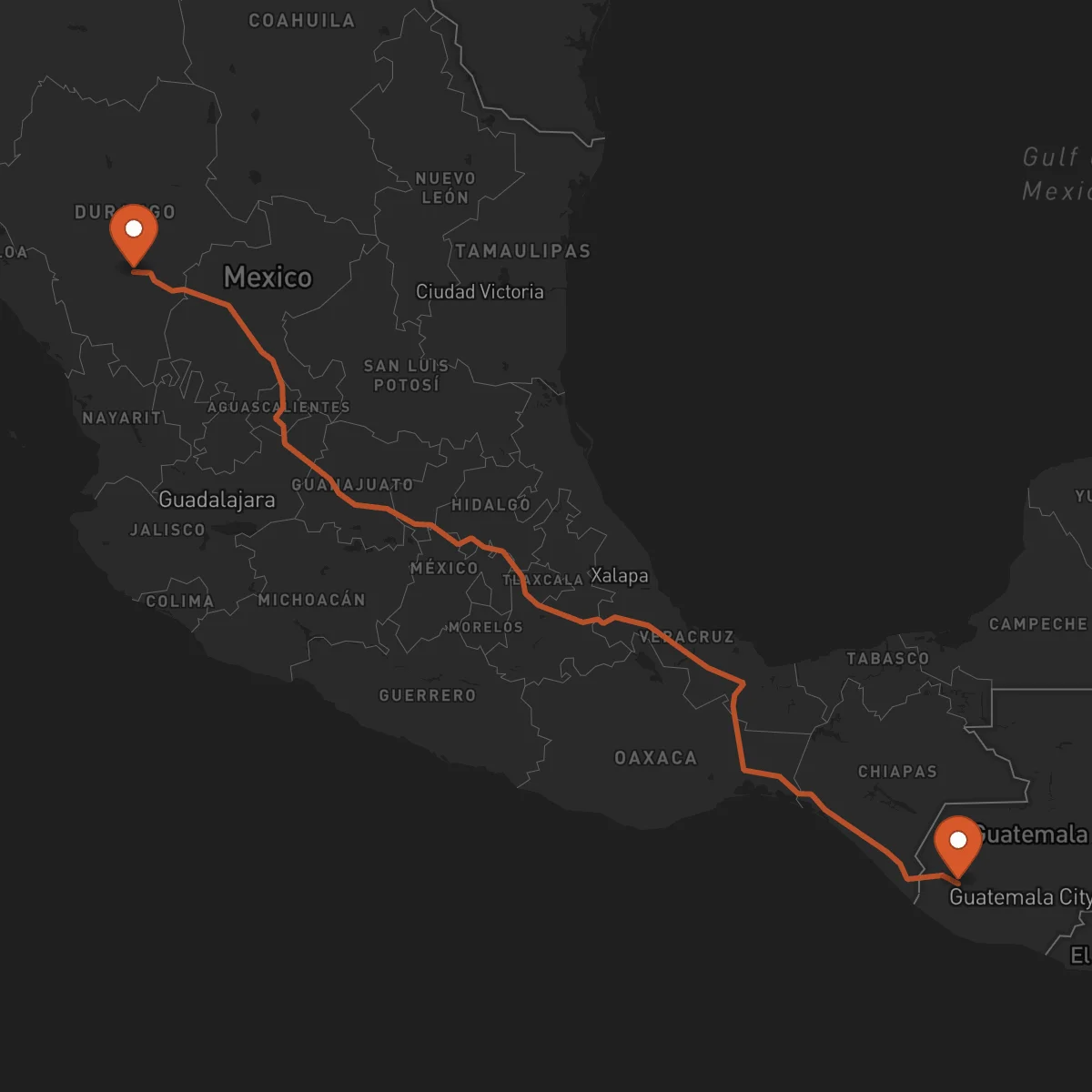 Ruta Quetzaltenango - Durango