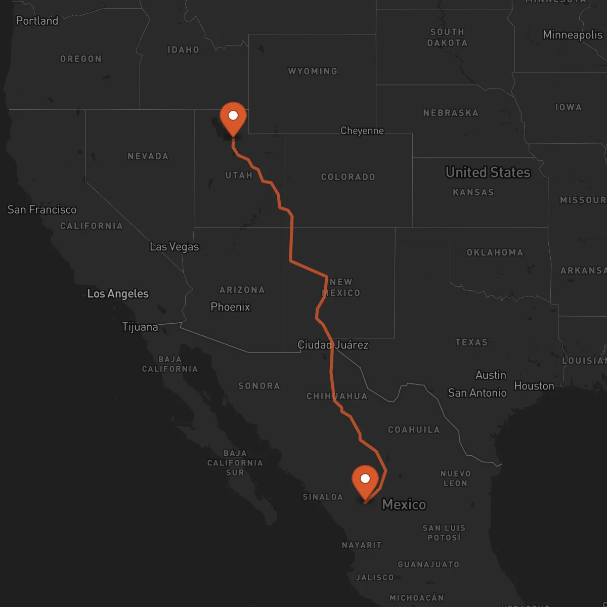 Ruta Salt Lake City - Durango