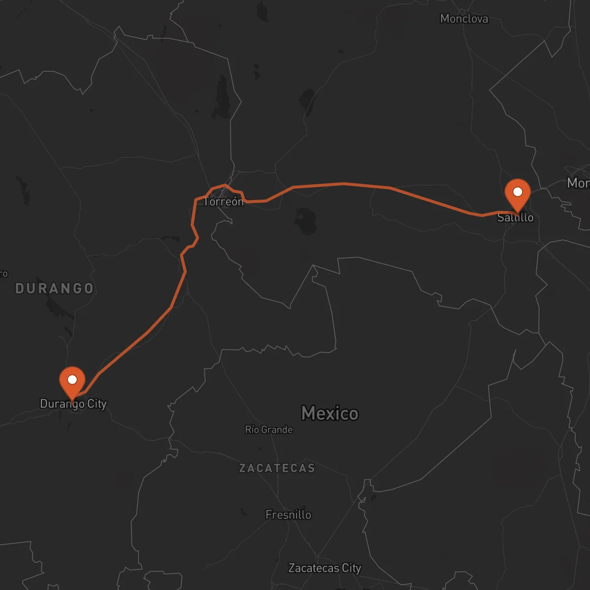 Ruta Saltillo - Durango