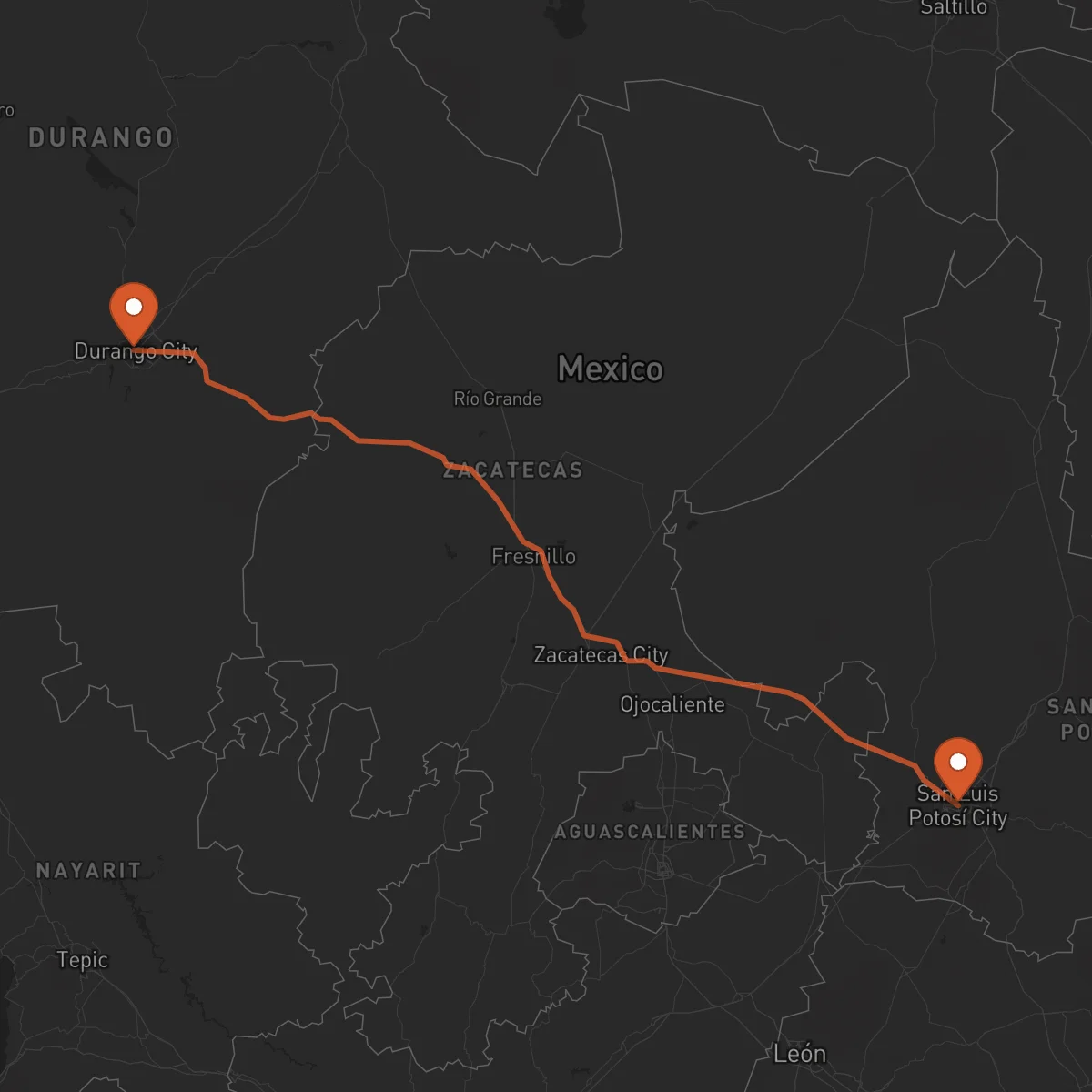 Ruta San Luis Potosí - Durango