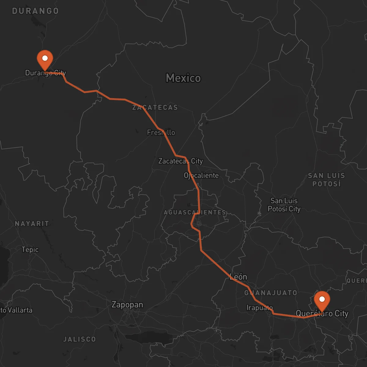 Ruta Durango - Santiago de Querétaro