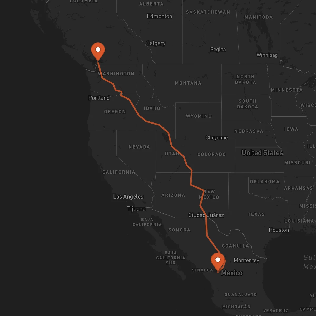 Ruta Surrey - Durango