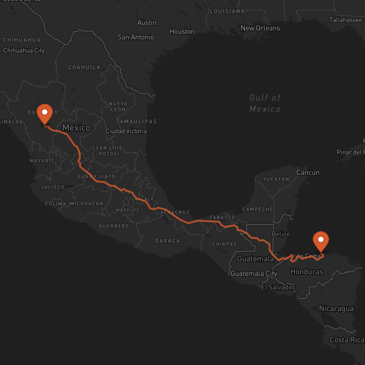 Ruta Trujillo - Durango