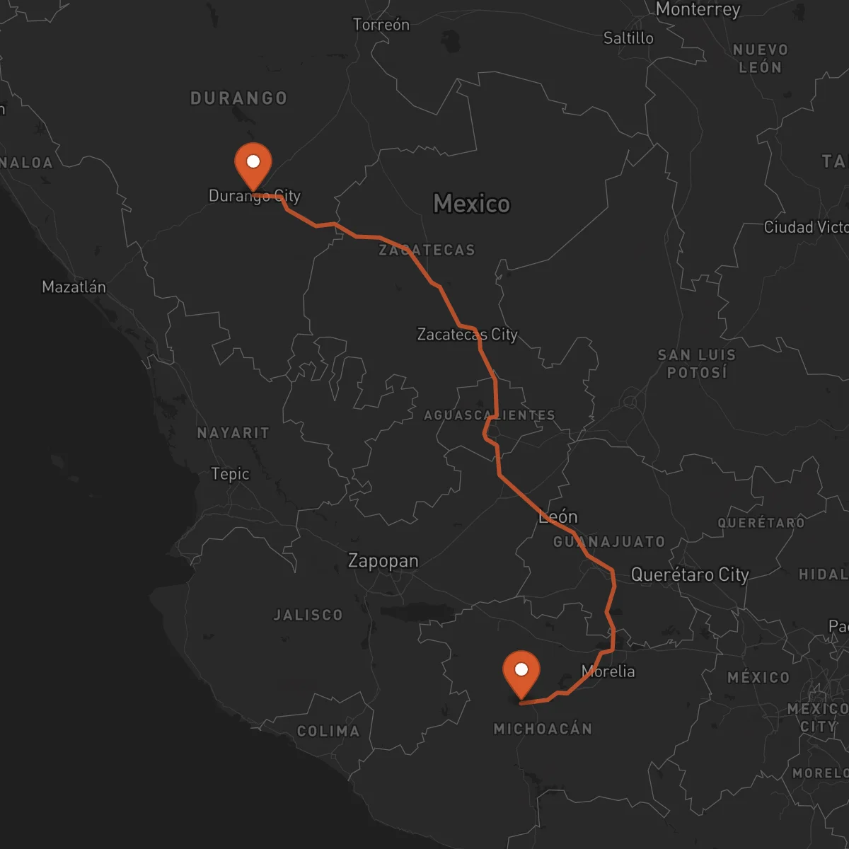 Ruta Uruapan - Durango