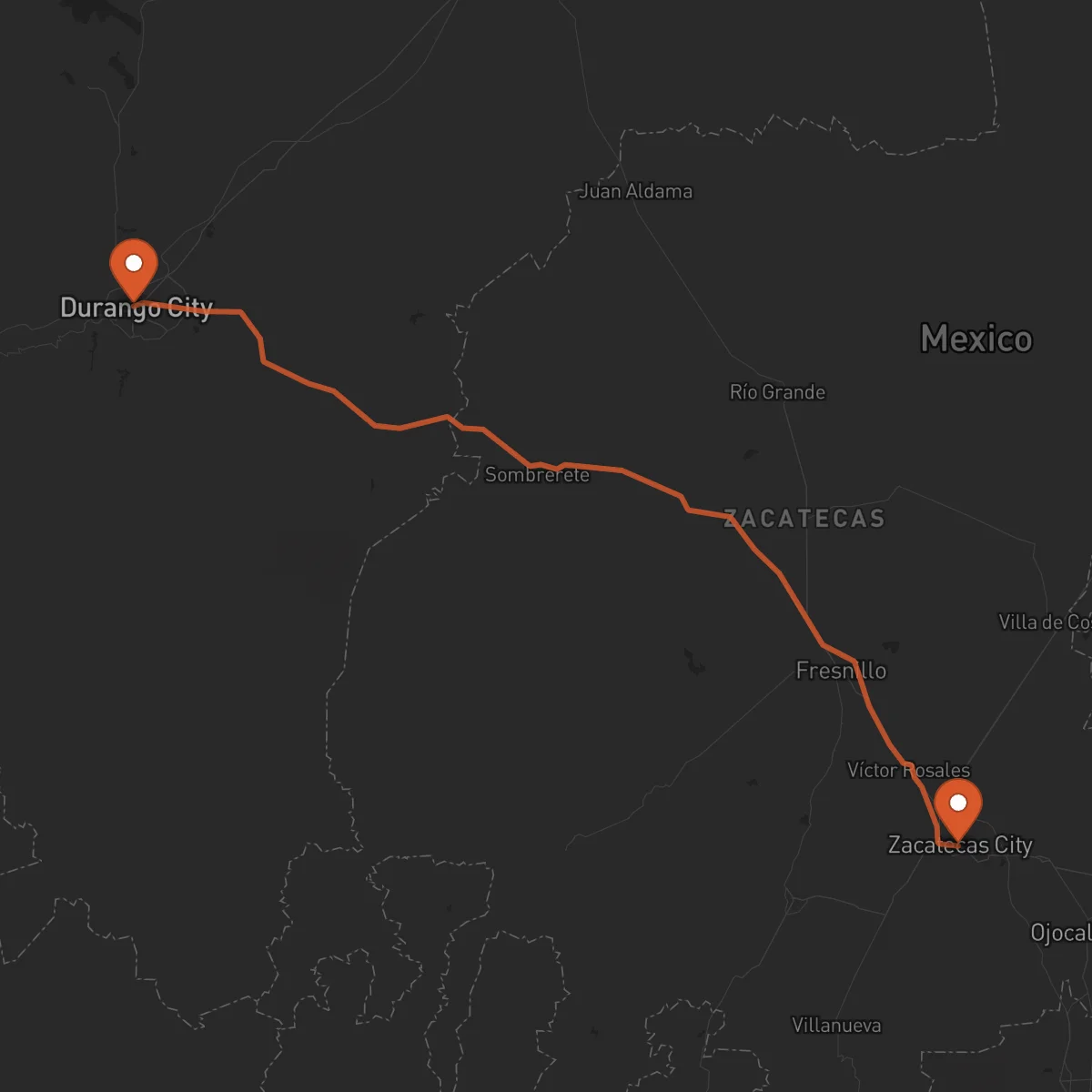 Ruta Zacatecas - Durango