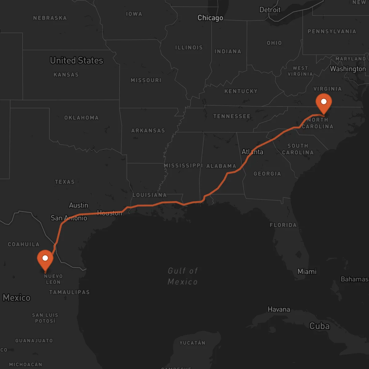 Ruta Monterrey - Durham