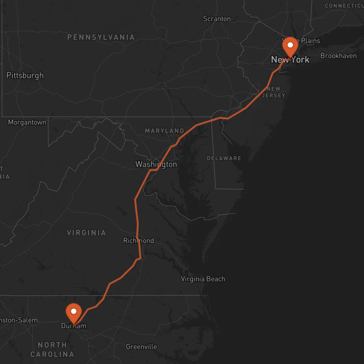 Ruta Durham - New York